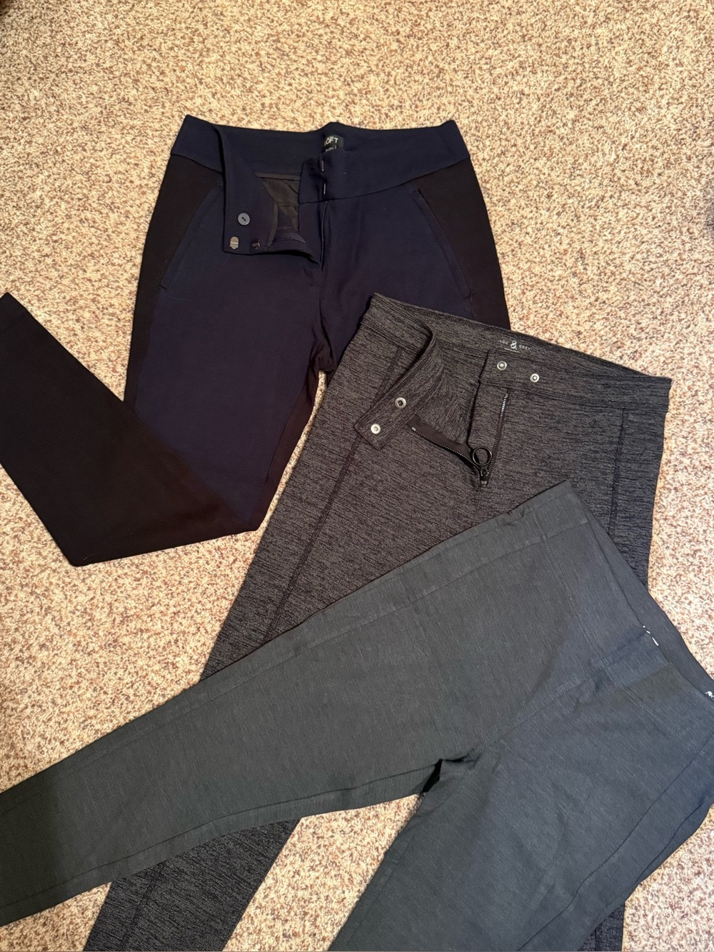 LOFT & Lou & Grey Three-Pair Slim Ponte Pants Bundle